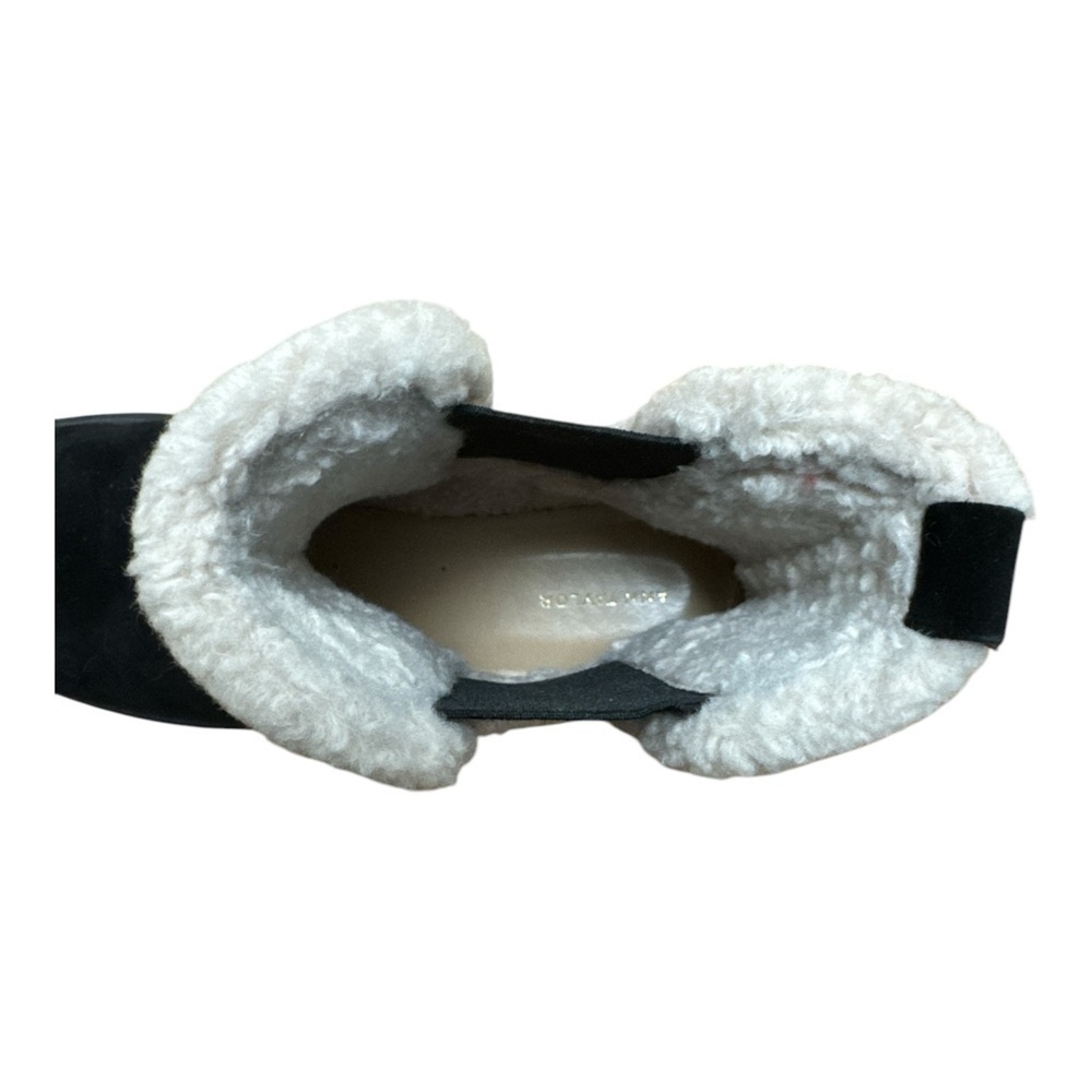 Ann Taylor Black and White Ankle Boots with Cozy Lining - Picture 5 of 6